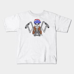 Bad Ass Skeleton Bad Biker Kids T-Shirt